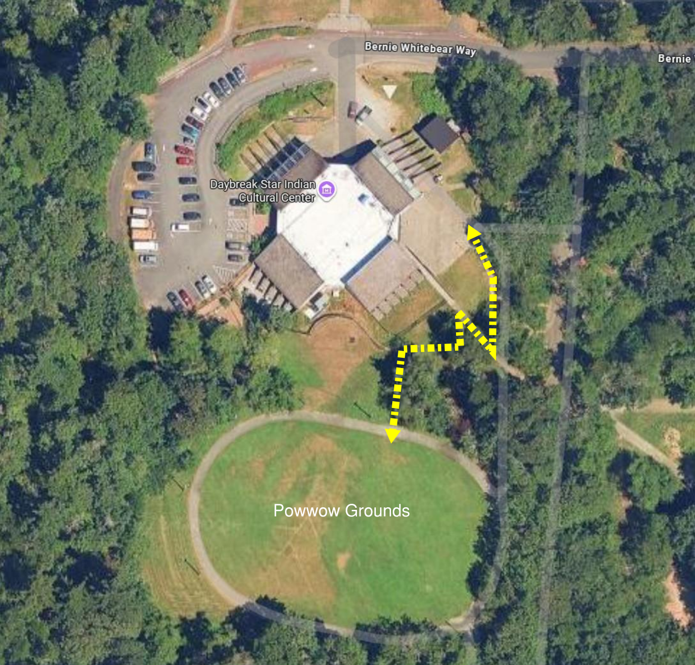 Map of area surrounding the Daybreak Star Indian Cultural Center